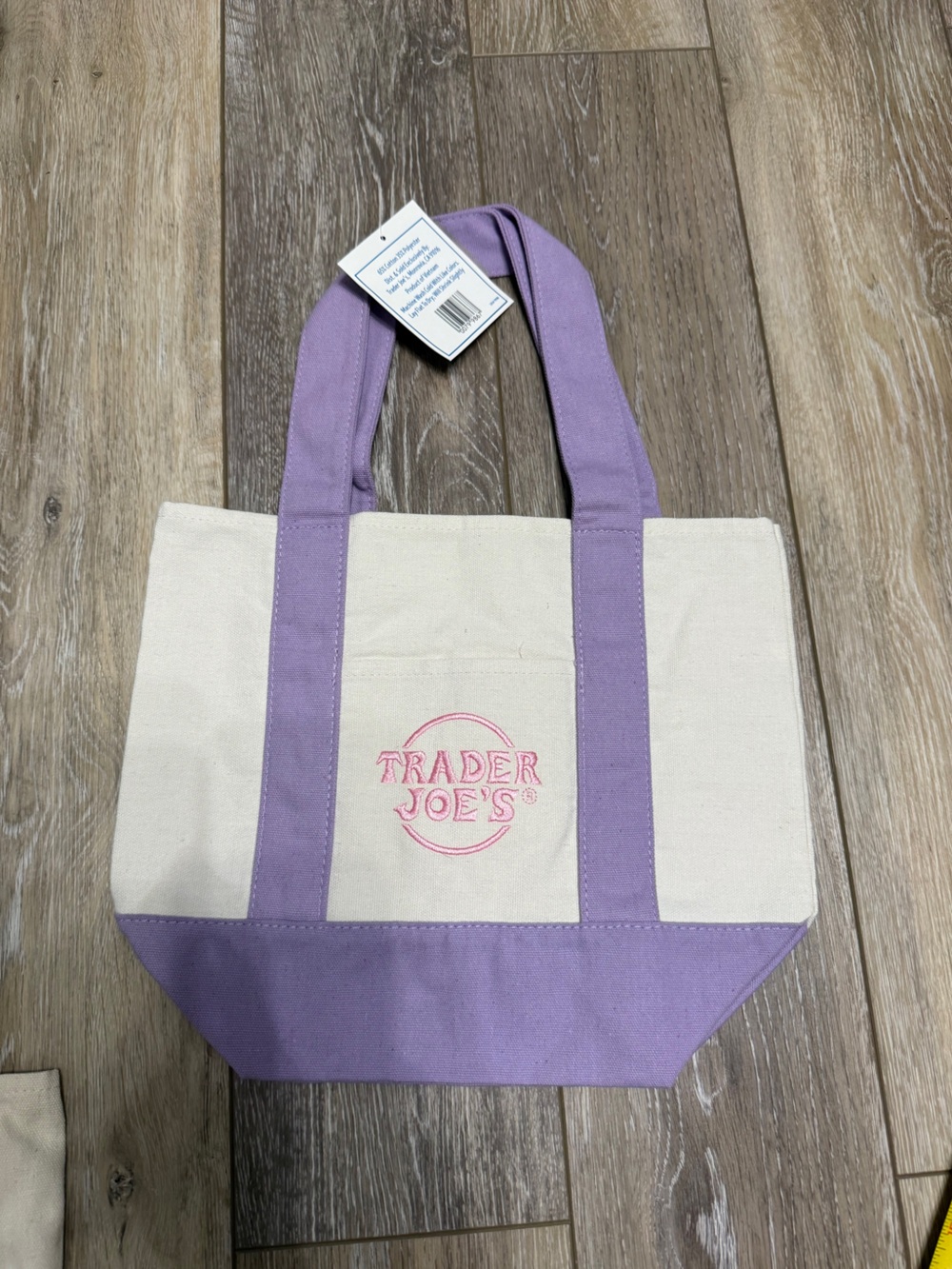 Trader Joe's Lavender-Trim Canvas Tote